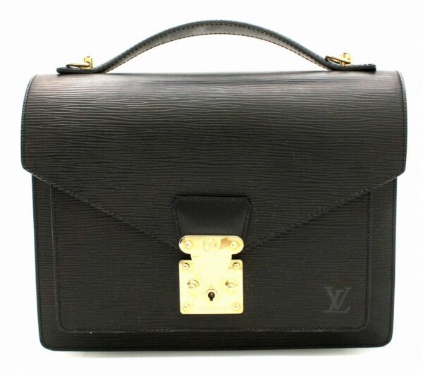 11670676 Louis Vuitton Epi Monceau Handbag Leather Black