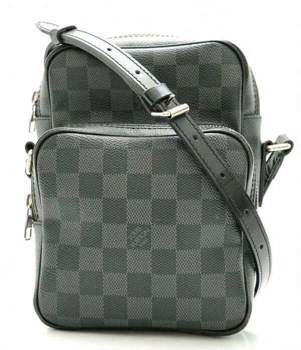 11670713 Louis Vuitton Damier Graphite Rem Shoulder Bag Canvas Black