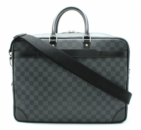 11670752 Louis Vuitton Damier Graphite PDV Porte de Cumin Voyage GM Document Bag Canvas Black