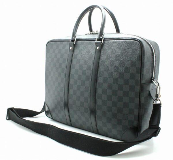 11670752 1 Louis Vuitton Damier Graphite PDV Porte de Cumin Voyage GM Document Bag Canvas Black