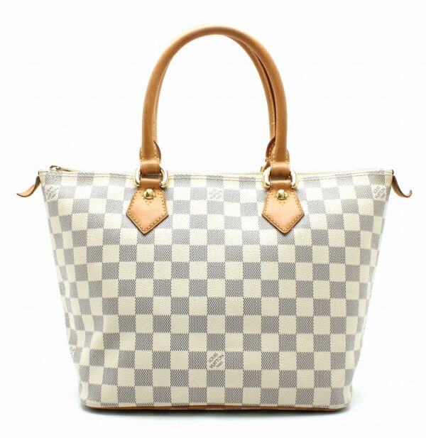 11670786 Louis Vuitton Damier Azur Saleya PM Tote Bag Canvas White