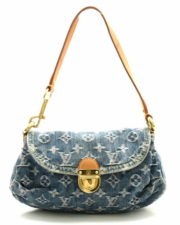 11670815 Louis Vuitton Monogram Denim Mini Pleaty Shoulder Bag Denim Blue