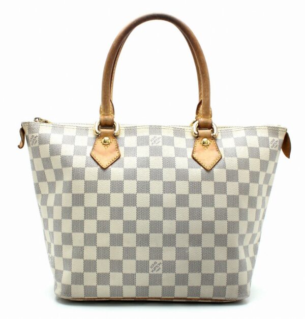 11670817 Louis Vuitton Damier Azur Saleya PM Tote Bag Canvas White