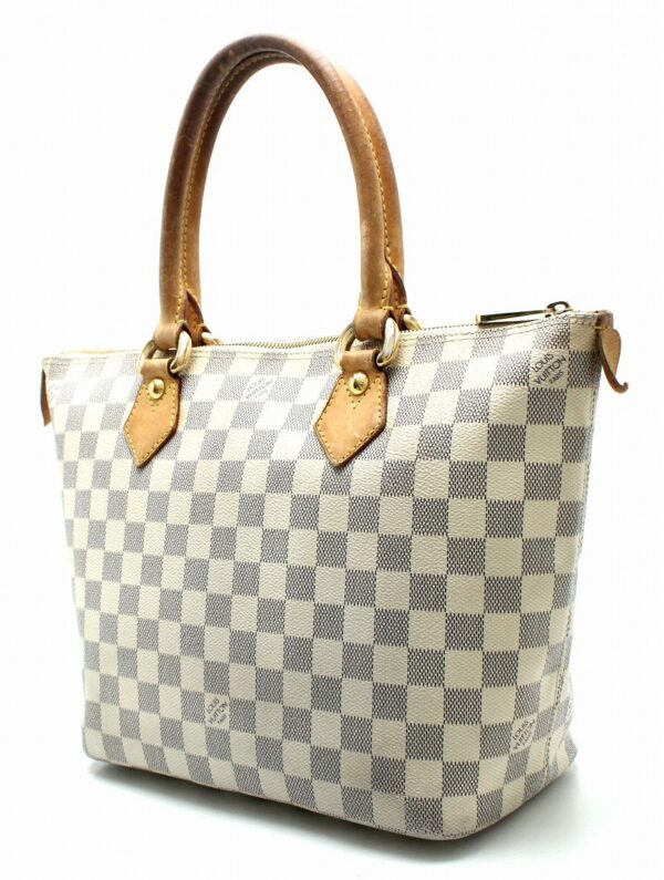 11670817 1 Louis Vuitton Damier Azur Saleya PM Tote Bag Canvas White