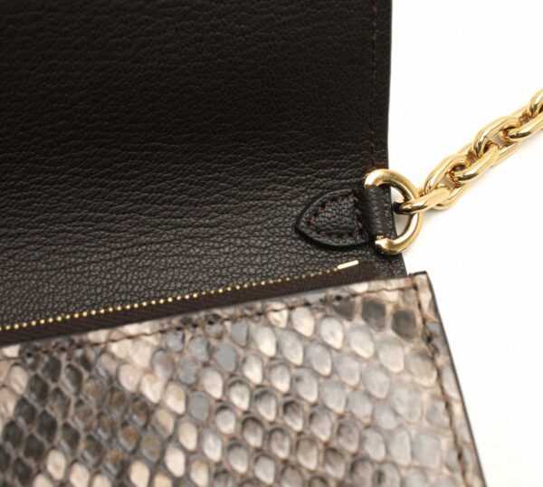 11670858 6 Louis Vuitton Exotic Portefeuille Twist Chain Wallet Python Brown