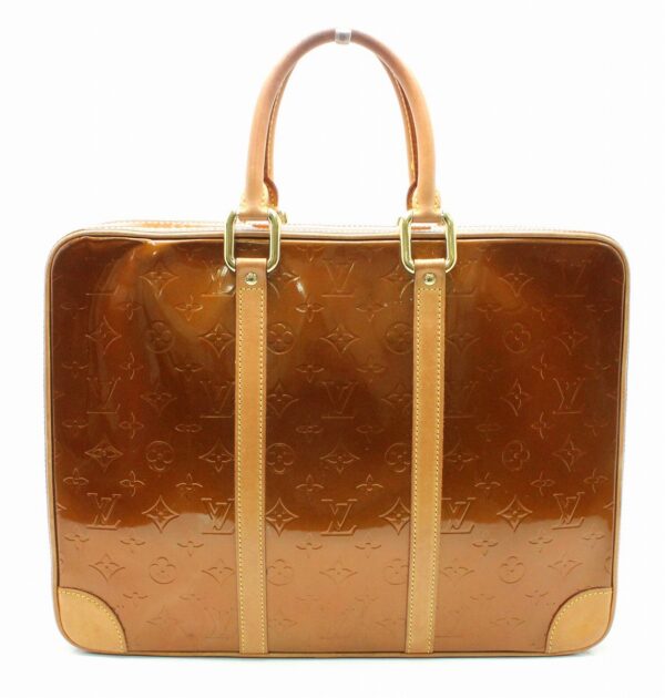 11670975 Louis Vuitton Monogram Vernis Van Damme Briefcase Leather Brown