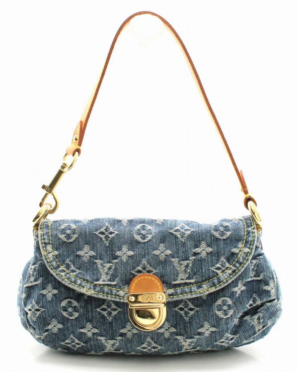 11671234 Louis Vuitton Monogram Denim Mini Pleaty Shoulder Bag Denim Blue