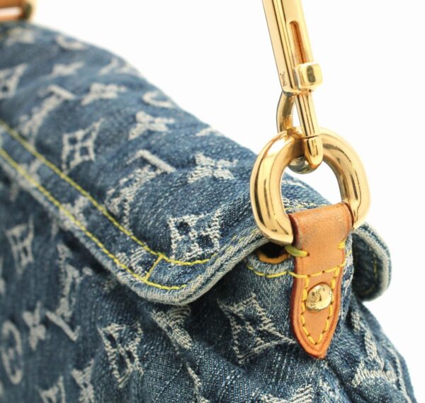 11671234 6 Louis Vuitton Monogram Denim Mini Pleaty Shoulder Bag Denim Blue