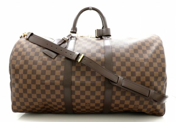 11671390 Louis Vuitton Damier Keepall Bandouliere 55 Bag Canvas Brown