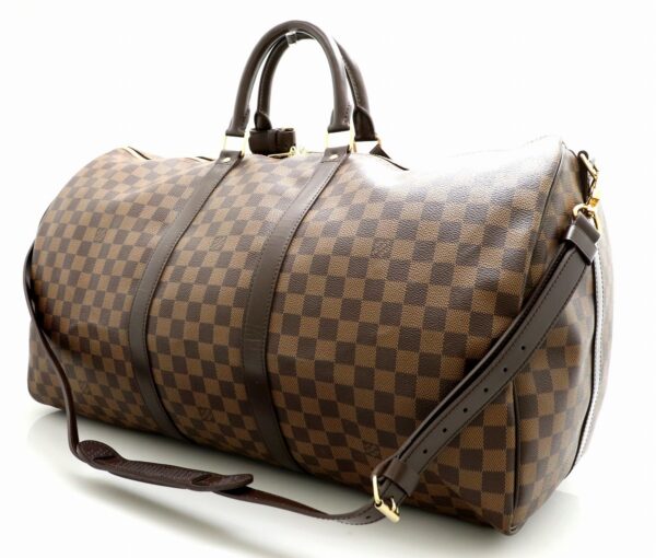 11671390 1 Louis Vuitton Damier Keepall Bandouliere 55 Bag Canvas Brown