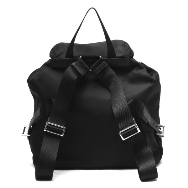 118384m3 Prada Vera Triangle Plate Rucksack Black