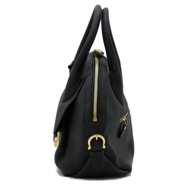 11877 3 Ferragamo 2way Bag Black Fiamma