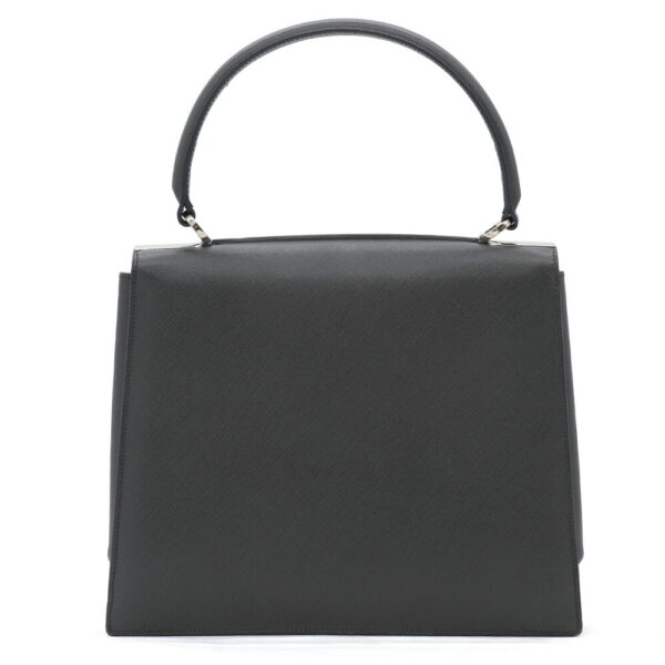 11886 2 Ferragamo Double Gancini Handbag Black