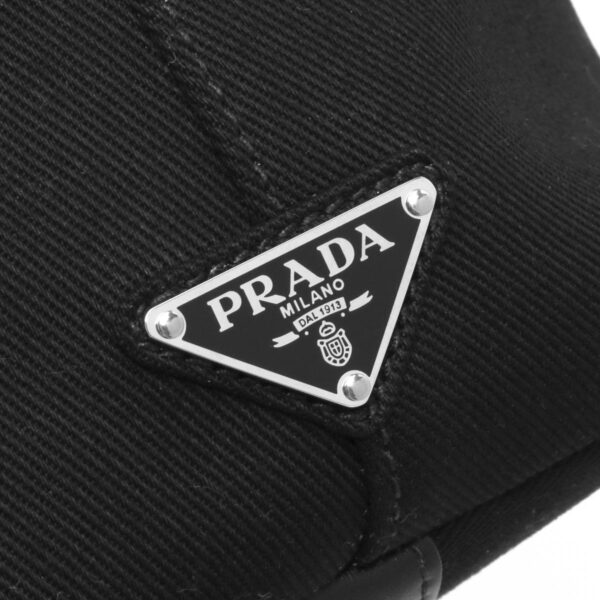 119298m5 Prada Drill Triangle Plate Tote Bag Black