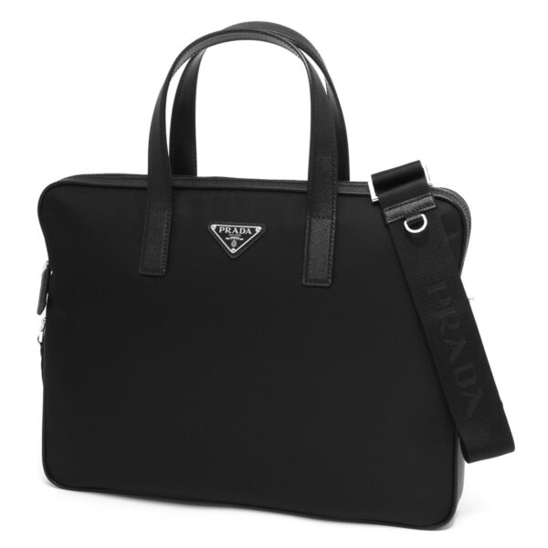 119467 Prada Tessuto Saffiano Briefcase Black