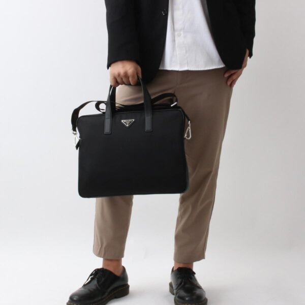 119467m1 Prada Tessuto Saffiano Briefcase Black