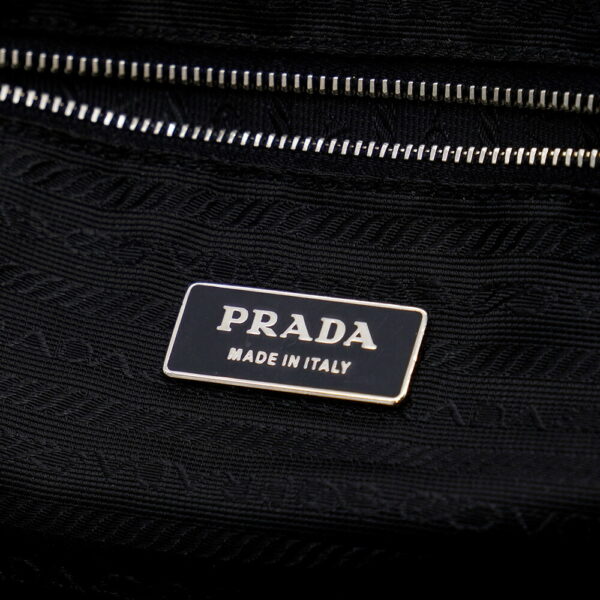 11962 11 Prada Nylon Tote Bag Cadena Black