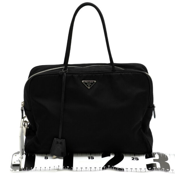 11962 4 Prada Nylon Tote Bag Cadena Black