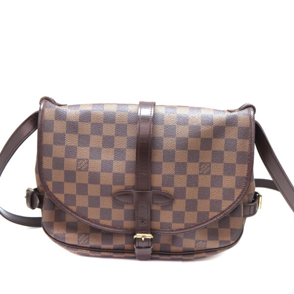 1202 2 Louis Vuitton Saumur 30 Damier Ebene Shoulder Bag Brown