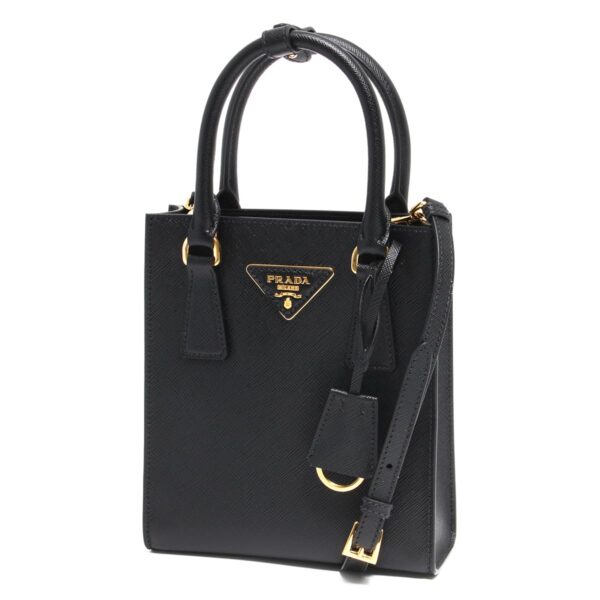 122177 Prada Saffiano Lux Triangle Mini Bag Black