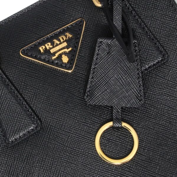 122177m4 Prada Saffiano Lux Triangle Mini Bag Black