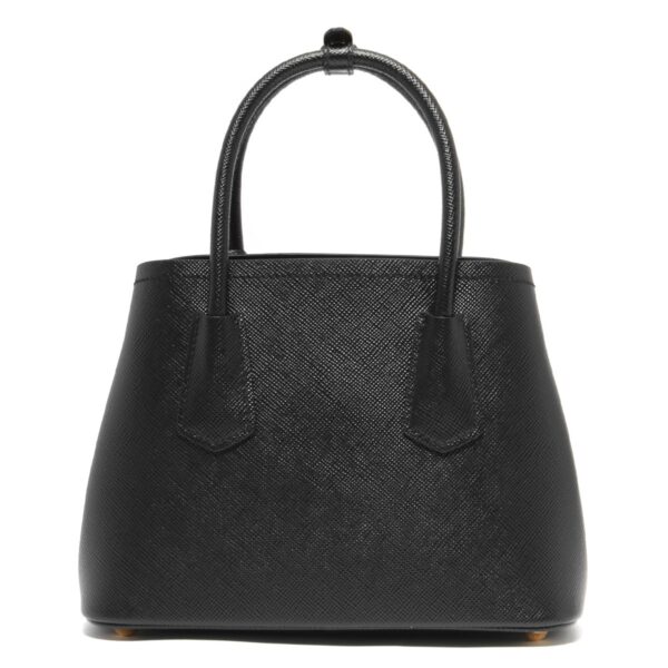 122180m2 Prada Saffiano Cuir Triangle Tote Bag Black