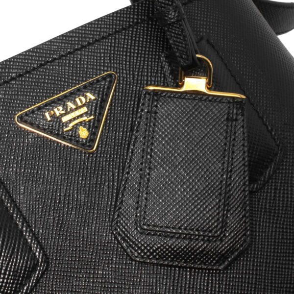 122180m4 Prada Saffiano Cuir Triangle Tote Bag Black