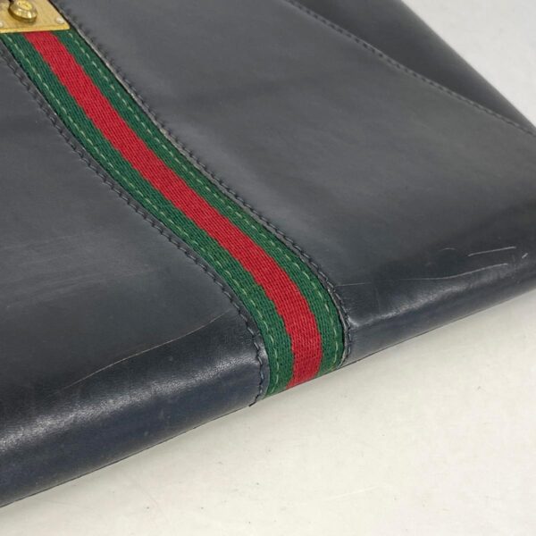 1240001031650 10 Gucci Gucci Shelly Line Clutch Bag Black