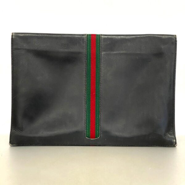 1240001031650 15 Gucci Gucci Shelly Line Clutch Bag Black