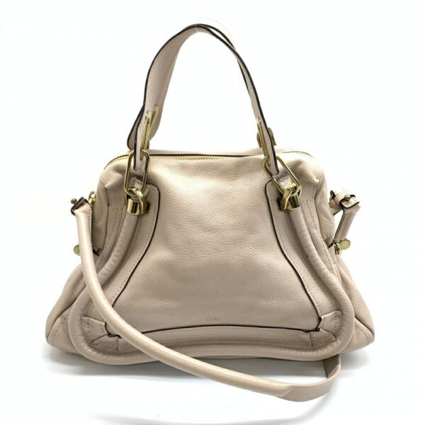 1240001033917 1 Chloe Parati 2Way Shoulder Bag Leather Pink Beige