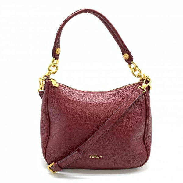 1240001035384 1 Furla 2Way Shoulder Bag Leather Bordeaux Red