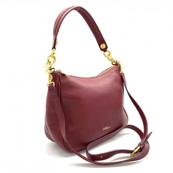 1240001035384 2 Furla 2Way Shoulder Bag Leather Bordeaux Red