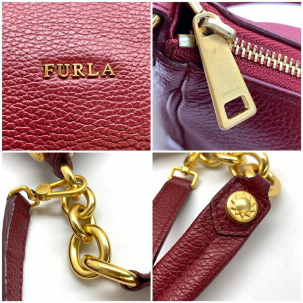 1240001035384 8 Furla 2Way Shoulder Bag Leather Bordeaux Red