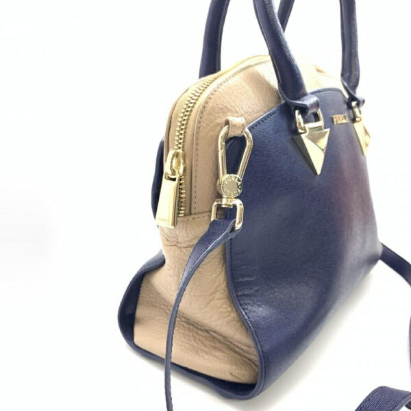 1240001035975 2 Furla 2Way Shoulder Bag Leather Blue Beige