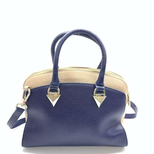 1240001035975 3 Furla 2Way Shoulder Bag Leather Blue Beige