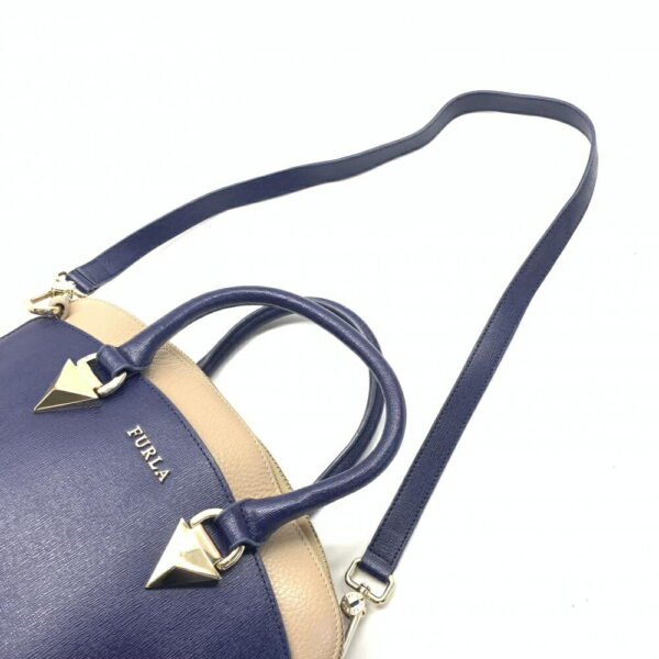 1240001035975 6 Furla 2Way Shoulder Bag Leather Blue Beige