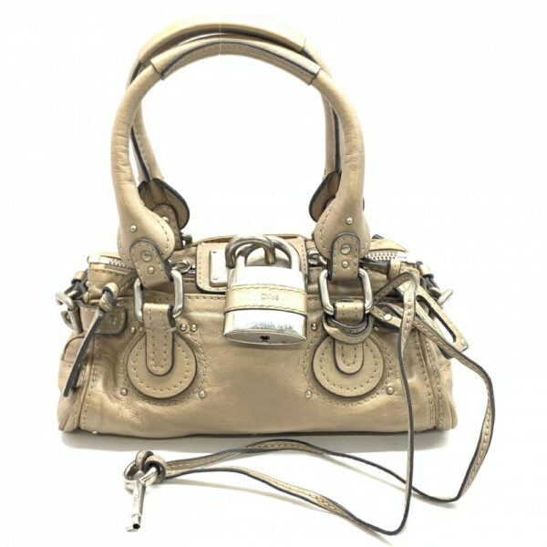 1240001037401 1 Chloe Mini Paddington Handbag Mini Beige