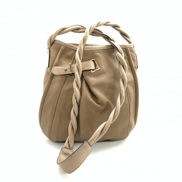 1240001038281 1 Chloe Drawstring Bag Shoulder Bag Leather Beige