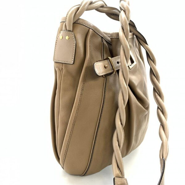 1240001038281 2 Chloe Drawstring Bag Shoulder Bag Leather Beige