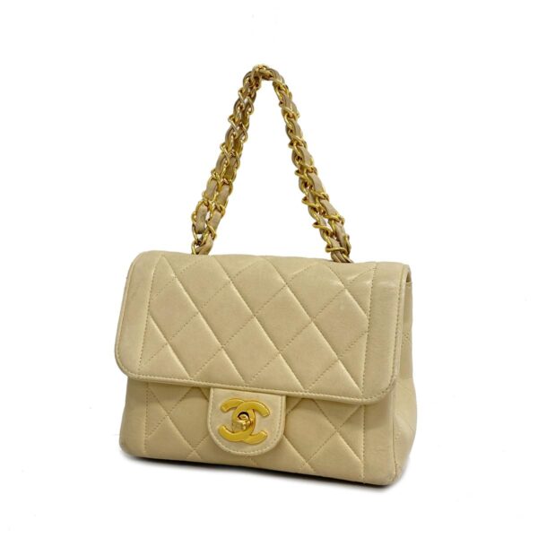 1240001040786 1 Chanel Matelasse Lambskin Handbag Beige