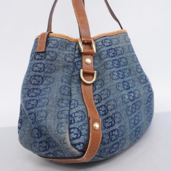 1240001048972 2 Gucci Interlocking G Denim Tote Bag Blue