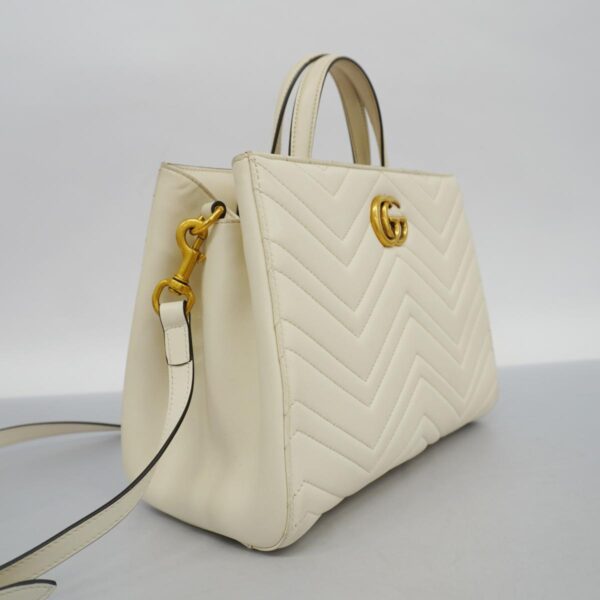 1240001049115 2 Gucci GG Marmont 2Way Bag White