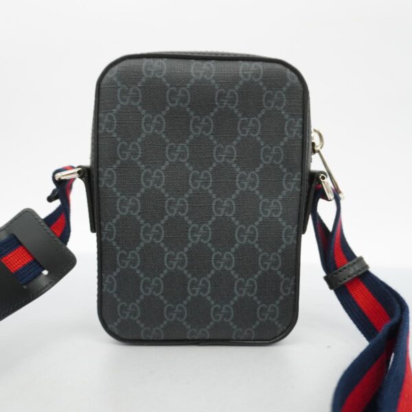 1240001049323 13 Gucci GG Supreme Shoulder Bag Black Black