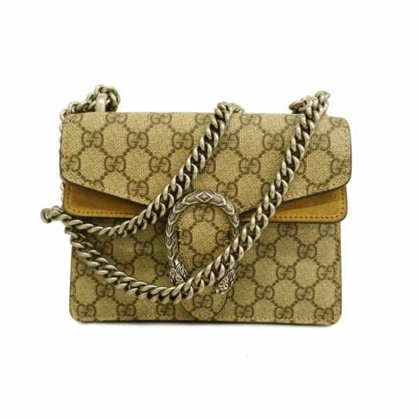 1240001049341 1 Gucci GG Supreme Shoulder Bag Brown