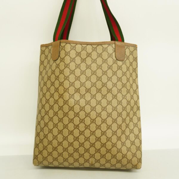 1240001049367 18 Gucci GG Supreme Sherry Line Tote Bag Brown