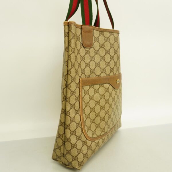 1240001049367 2 Gucci GG Supreme Sherry Line Tote Bag Brown