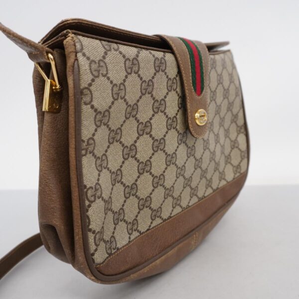 1240001049523 2 Gucci GG Supreme Sherry Line Shoulder Bag Brown