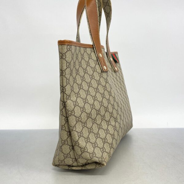 1240001049625 2 Gucci GG Supreme Sherry Line Tote Bag Brown