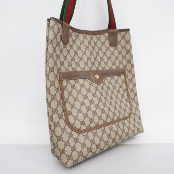 1240001050185 2 Gucci GG Supreme Sherry Line Tote Bag Brown