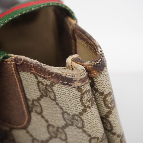 1240001050185 7 Gucci GG Supreme Sherry Line Tote Bag Brown